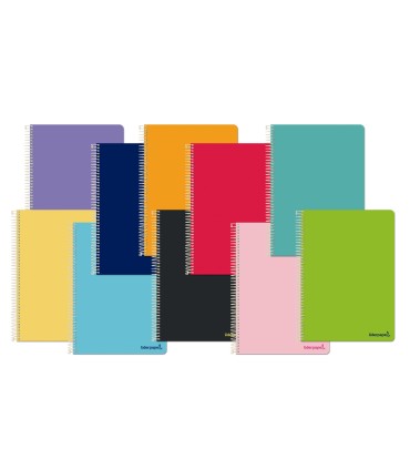 Cuaderno espiral liderpapel cuarto apaisado smart tapa blanda 80h 60gr cuadro 4mm conmargen colores surtidos