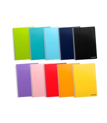 Cuaderno espiral liderpapel folio smart tapa blanda 80h 60gr horizontal 8mm con margen colores surtidos