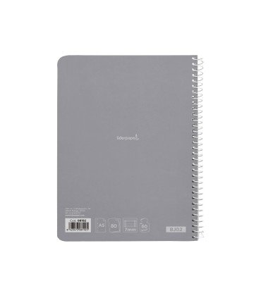 Cuaderno espiral liderpapel a5 micro smart tapa blanda 80h60gr horizontal 7mm doble margen 6 taladros colores