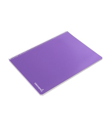 Cuaderno espiral liderpapel folio smart tapa blanda 80h 60gr cuadro 4mm con margen color violeta