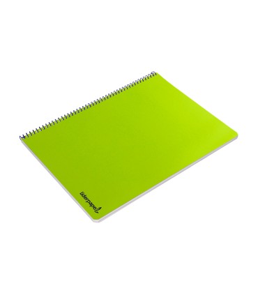 Cuaderno espiral liderpapel folio smart tapa blanda 80h 60gr cuadro 4mm con margen color verde