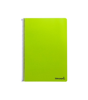 Cuaderno espiral liderpapel folio smart tapa blanda 80h 60gr cuadro 4mm con margen color verde