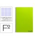 Cuaderno espiral liderpapel folio smart tapa blanda 80h 60gr cuadro 4mm con margen color verde