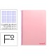 Cuaderno espiral liderpapel folio smart tapa blanda 80h 60gr cuadro 4mm con margen color rosa