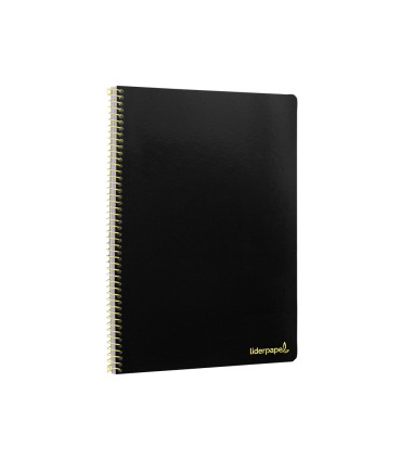 Cuaderno espiral liderpapel folio smart tapa blanda 80h 60gr cuadro 4mm con margen color negro