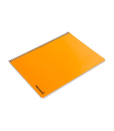 Cuaderno espiral liderpapel folio smart tapa blanda 80h 60gr cuadro 4mm con margen color naranja