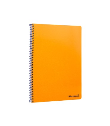 Cuaderno espiral liderpapel folio smart tapa blanda 80h 60gr cuadro 4mm con margen color naranja