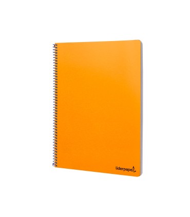 Cuaderno espiral liderpapel folio smart tapa blanda 80h 60gr cuadro 4mm con margen color naranja