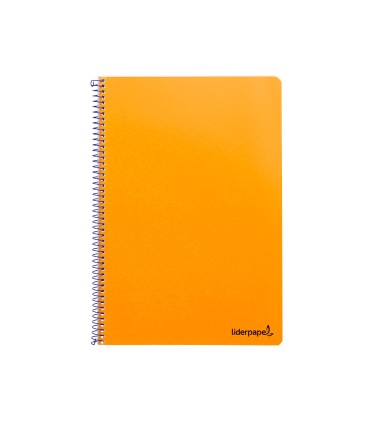 Cuaderno espiral liderpapel folio smart tapa blanda 80h 60gr cuadro 4mm con margen color naranja