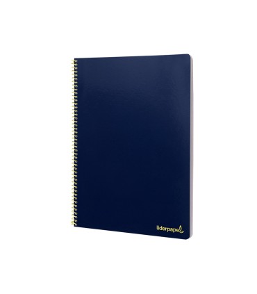 Cuaderno espiral liderpapel folio smart tapa blanda 80h 60gr cuadro 4mm con margen color azul oscuro