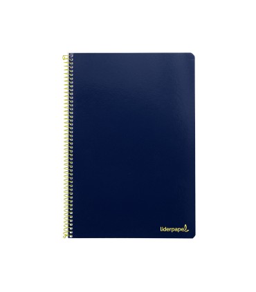 Cuaderno espiral liderpapel folio smart tapa blanda 80h 60gr cuadro 4mm con margen color azul oscuro