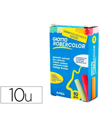 Tiza color antipolvo robercolor caja de 10 unidades