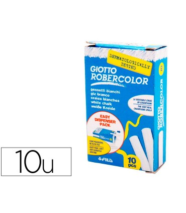 Tiza blanca antipolvo robercolor caja de 10 unidades