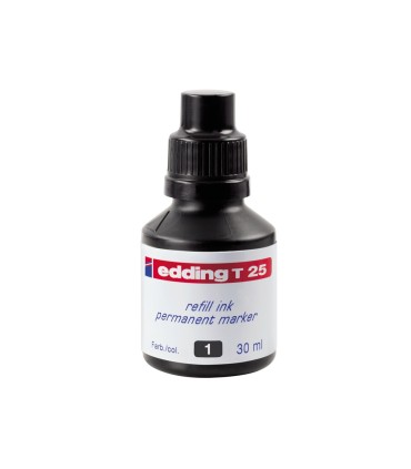 Tinta rotulador edding t 25 negro bote 30 ml