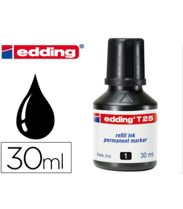 Tinta rotulador edding t 25 negro bote 30 ml