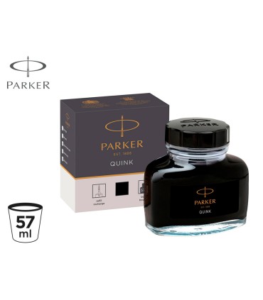 Tinta estilografica parker negra bote 57 ml