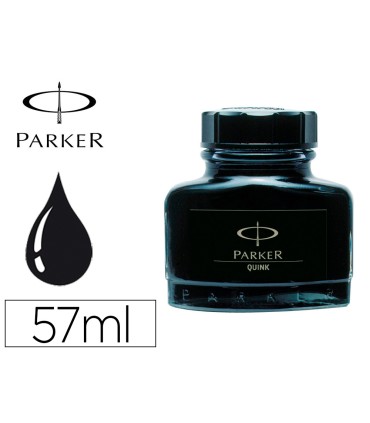 Tinta estilografica parker negra bote 57 ml