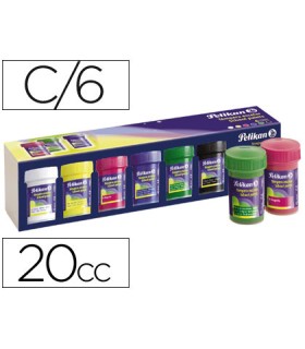 Tempera pelikan escolar 25 ml caja 6 colores surtidos