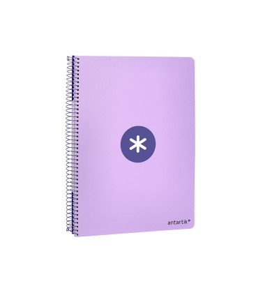 Cuaderno espiral liderpapel a4 micro antartik tapa dura 80h 100 gr cuadro 5 mm sin bandas 4 taladros color lavanda