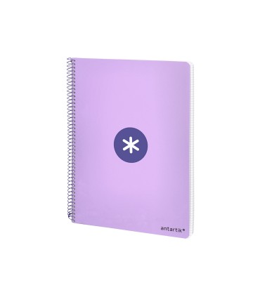 Cuaderno espiral liderpapel a4 micro antartik tapa dura 80h 100 gr cuadro 5 mm sin bandas 4 taladros color lavanda