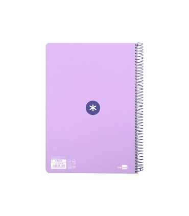 Cuaderno espiral liderpapel a4 micro antartik tapa dura 80h 100 gr cuadro 5 mm sin bandas 4 taladros color lavanda