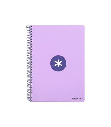 Cuaderno espiral liderpapel a4 micro antartik tapa dura 80h 100 gr cuadro 5 mm sin bandas 4 taladros color lavanda