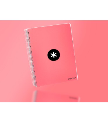 Cuaderno espiral liderpapel a4 micro antartik tapa dura 80 h 100 gr cuadro 5mm sin bandas 4 taladros color coral