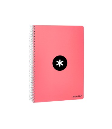 Cuaderno espiral liderpapel a4 micro antartik tapa dura 80 h 100 gr cuadro 5mm sin bandas 4 taladros color coral