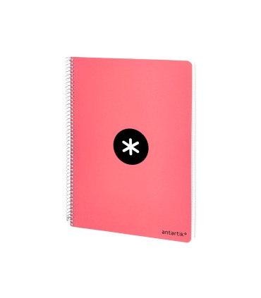 Cuaderno espiral liderpapel a4 micro antartik tapa dura 80 h 100 gr cuadro 5mm sin bandas 4 taladros color coral