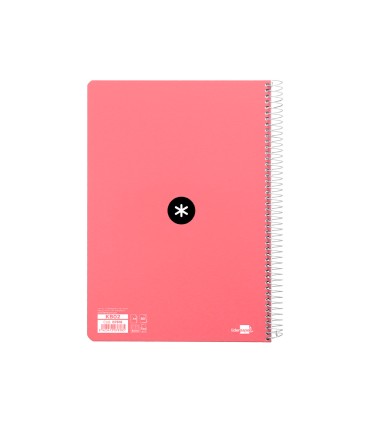 Cuaderno espiral liderpapel a4 micro antartik tapa dura 80 h 100 gr cuadro 5mm sin bandas 4 taladros color coral