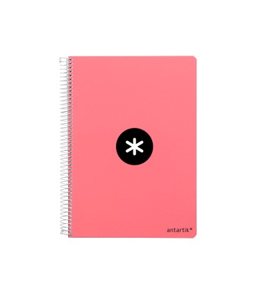 Cuaderno espiral liderpapel a4 micro antartik tapa dura 80 h 100 gr cuadro 5mm sin bandas 4 taladros color coral