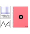 Cuaderno espiral liderpapel a4 micro antartik tapa dura 80 h 100 gr cuadro 5mm sin bandas 4 taladros color coral