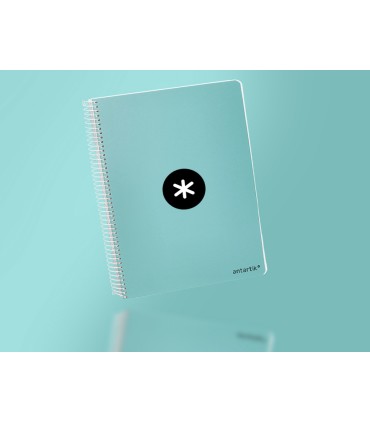 Cuaderno espiral liderpapel a4 micro antartik tapa dura 80h 100 gr cuadro 5mm sin bandas 4 taladros color menta