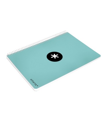 Cuaderno espiral liderpapel a4 micro antartik tapa dura 80h 100 gr cuadro 5mm sin bandas 4 taladros color menta