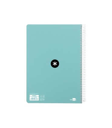 Cuaderno espiral liderpapel a4 micro antartik tapa dura 80h 100 gr cuadro 5mm sin bandas 4 taladros color menta