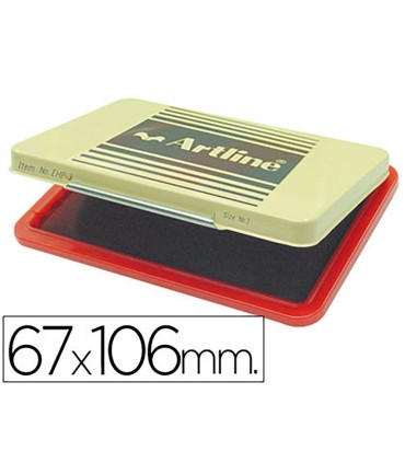 Tampon artline ehp 3 rojo base de plastico 67x106 mm