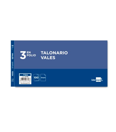 Talonario liderpapel vales tres en folio 104