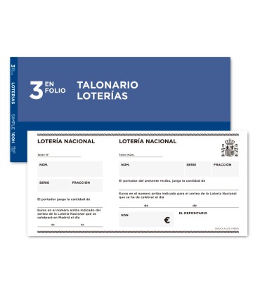 Talonario liderpapel loteria tres en folio 111