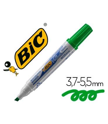 Rotulador bic velleda para pizarra verde punta biselada 59 mm