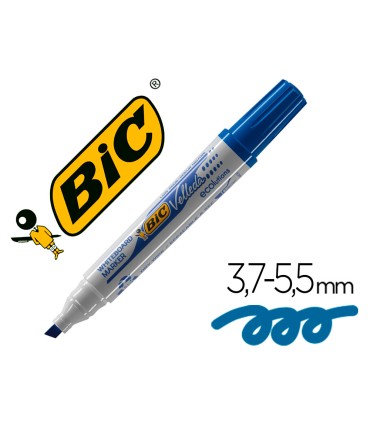 Rotulador bic velleda para pizarra azul punta biselada 59 mm