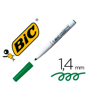 Rotulador bic velleda para pizarra verde punta redonda 14 mm