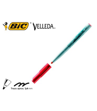 Rotulador bic velleda para pizarra rojo punta redonda 14 mm