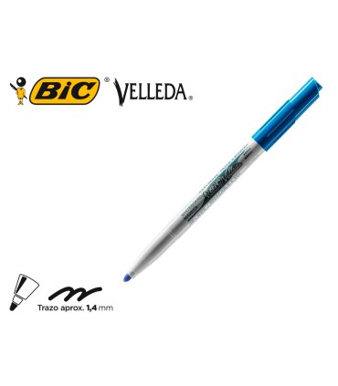 Rotulador bic velleda para pizarra azul punta redonda 14 mm