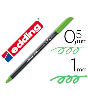 Rotulador edding punta fibra 1200 verde claro n11 punta redonda 05 mm