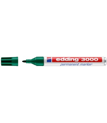 Rotulador edding marcador permanente 3000 verde punta redonda 15 3 mm recargable