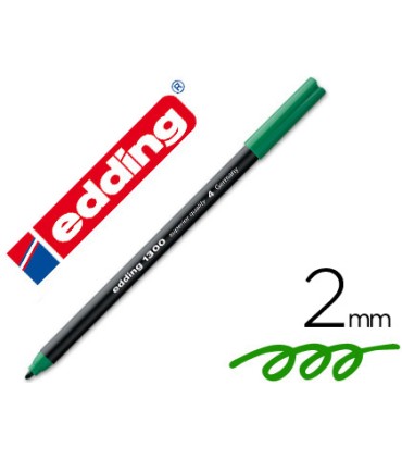 Rotulador edding punta fibra 1300 verde punta redonda 2 mm