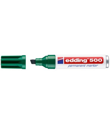 Rotulador edding marcador permanente 500 verde punta biselada 7 mm