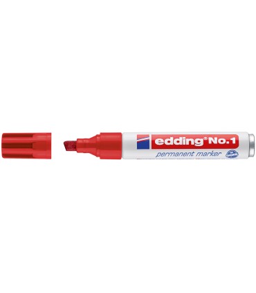 Rotulador edding marcador permanente 1 rojo punta biselada 5 mm