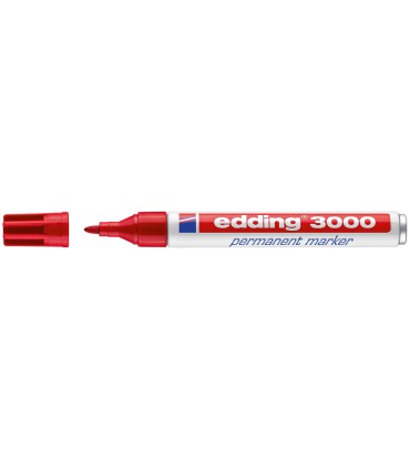 Rotulador edding marcador permanente 3000 rojo punta redonda 15 3 mm recargable