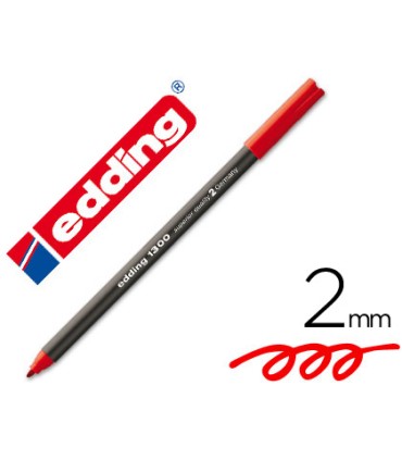 Rotulador edding punta fibra 1300 rojo punta redonda 2 mm